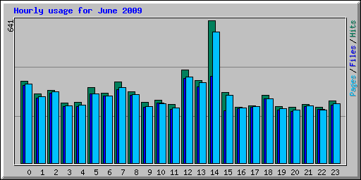 Hourly usage for June 2009